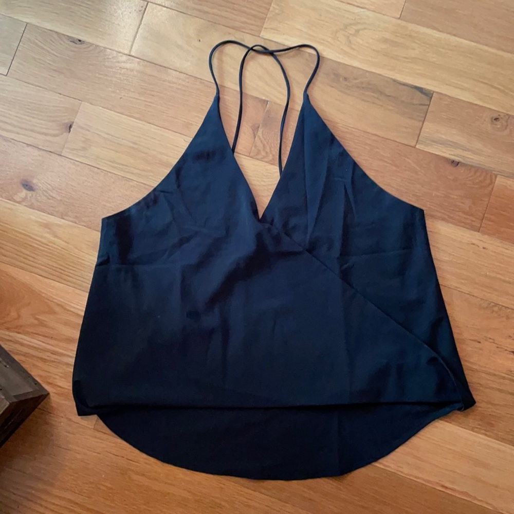 Black V-neck Top